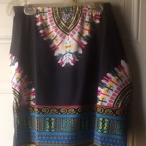 Multi Colored Tribal Print Skirt